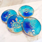 Evil Eye Coaster Set- Turquoise Blue