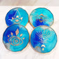 Evil Eye Coaster Set- Turquoise Blue