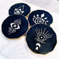 Evil Eye Coaster Set- Black