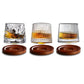 Spinning Whiskey Glass with Wooden Base