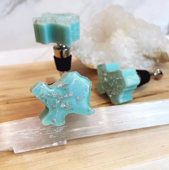 Turquoise Texas Wine Stopper