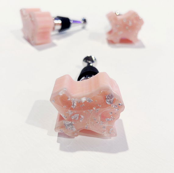 Pink Quartz Texas Wine Stopper