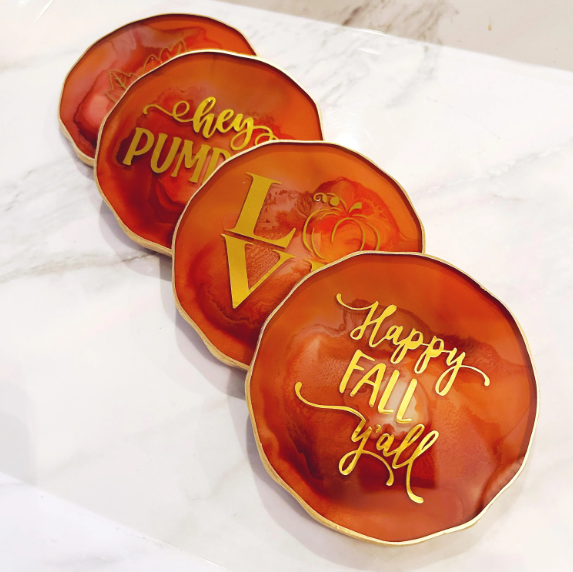 Fall Coaster Set- Autumn Orange