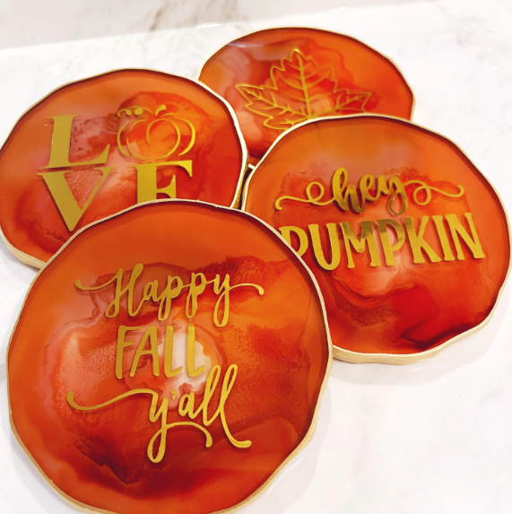 Fall Coaster Set- Autumn Orange