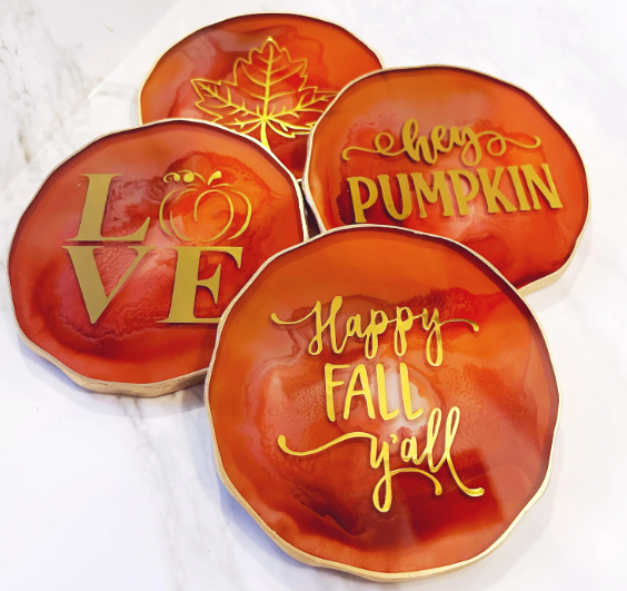 Fall Coaster Set- Autumn Orange