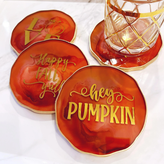 Fall Coaster Set- Autumn Orange