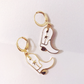 White & Gold Cowgirl Boot Earrings