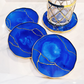 Cobalt Blue & Gold Vein Coasters