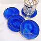 Cobalt Blue & Gold Vein Coasters