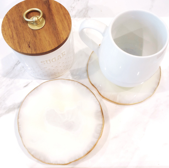 Ivory & Gold Natural Coasters