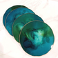 Marine Green/Blue & Gold Natural Coasters