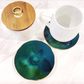 Marine Green/Blue & Gold Natural Coasters