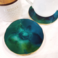 Marine Green/Blue & Gold Natural Coasters