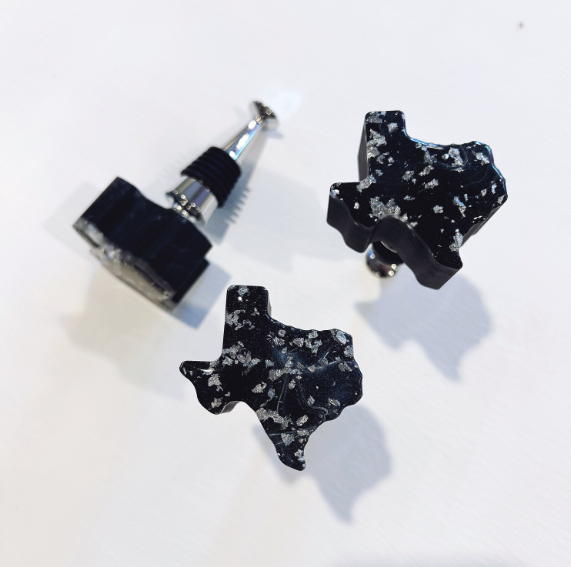 Black Texas Wine Stopper