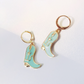 Turquoise & Gold Cowgirl Boot Earrings