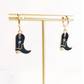 Black & Gold Cowgirl Boot Earrings