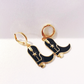 Black & Gold Cowgirl Boot Earrings