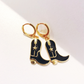 Black & Gold Cowgirl Boot Earrings