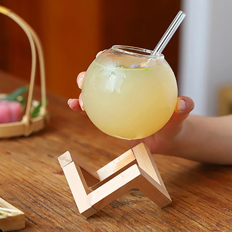 Cocktail Glass With Wood Stand